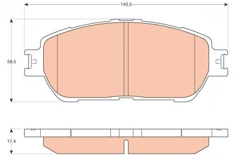 Гальмівні колодки дискові TOYOTA Camry(V30) "F "01-06 TRW GDB3612