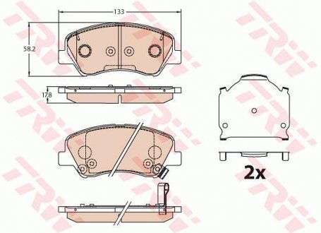 Тормозные колодки, дисковые. TRW GDB3630