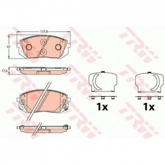 Тормозные колоки перед. Hyundai Tucson/ I40 11-/ Kia Sportage IV TRW GDB3642