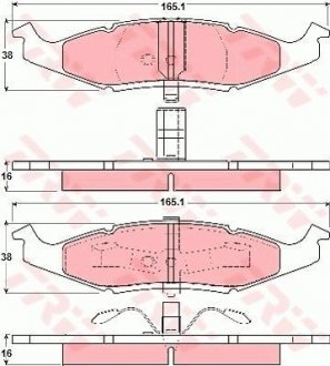 Гальмівні колодки, дискове гальмо (набір) (LUCAS) TRW GDB4006