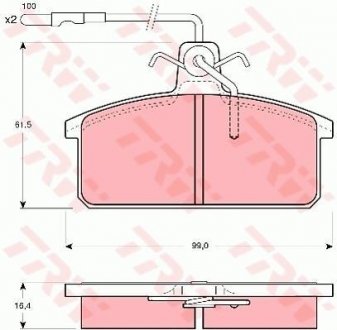 Гальмівні колодки, дискове гальмо (набір) (LUCAS) TRW GDB422