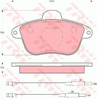 Комплект тормозных колодок, дисковый тормоз TRW GDB796 (фото 1)