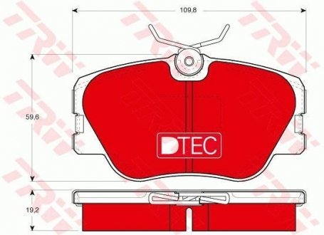 Комплект гальмівних колодок, дискове гальмо TRW GDB818DTE (фото 1)