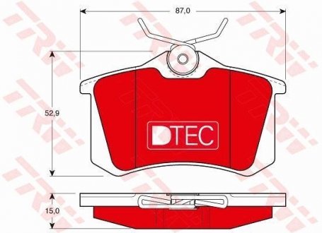 Комплект гальмівних колодок, дискове гальмо TRW GDB823DTE