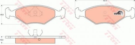 Гальмівні колодки, дискове гальмо (набір) (LUCAS) TRW GDB958