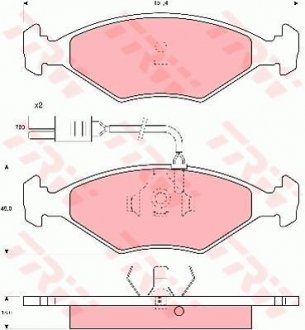 Гальмівні колодки, дискове гальмо (набір) (LUCAS) TRW GDB960