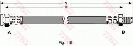 Шланг тормозной (LUCAS) TRW PHB267