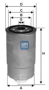 Фильтр топлива UFI 24H2O05 (фото 1)