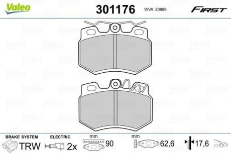 Колодки тормозные PEUGEOT P. 205/309 83-93 Valeo 301176