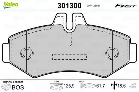 Колодки тормозные DB T. SPRINTER 208-312 98- Valeo 301300