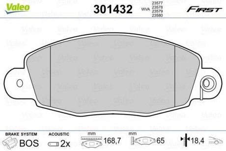 Колодки тормозные FORD P. TRANSIT 00- Valeo 301432 (фото 1)