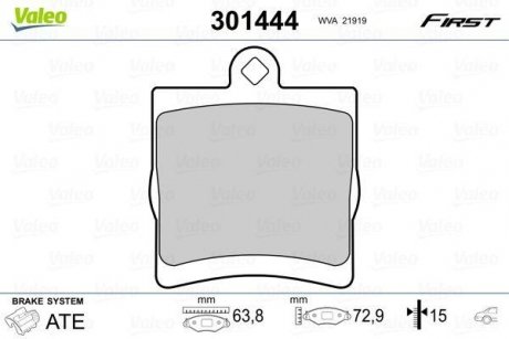 Колодки гальмівні DB T. W203/W210/R170 96-07 Valeo 301444