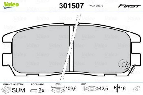 Колодки гальмівні OPEL T. FRONTERA A/B 92- Valeo 301507