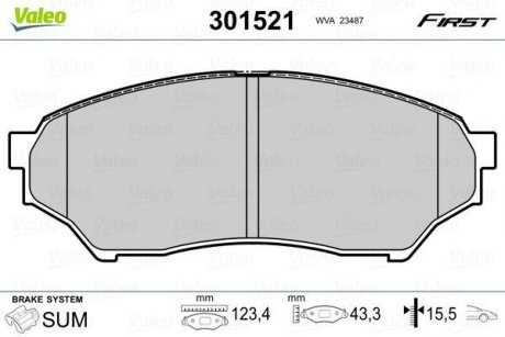 Колодки тормозные MITSUBISHI P. PAJERO PININ 99-07 Valeo 301521