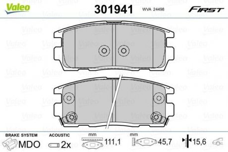 Колодки тормозные OPEL T. ANTARA 06- Valeo 301941