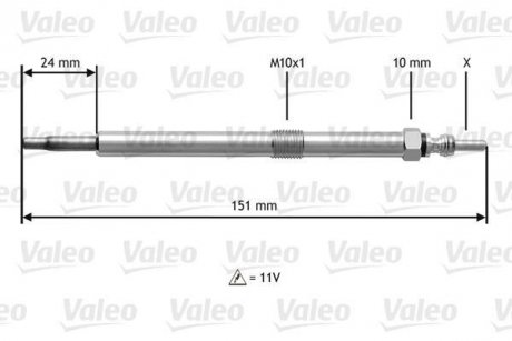 СВЕЧКА РАЗЖАРЕНИЯ R 2.2-2.5DCI LAGUNA/MASTER Valeo 345120