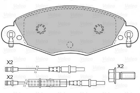 Тормозные колодки, дисковый тормоз (набор) Valeo 598416