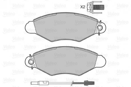 Гальмівні колодки, дискове гальмо (набір) Valeo 598726 (фото 1)