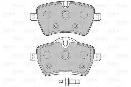 Тормозные колодки, дисковый тормоз (набор) Valeo 598925