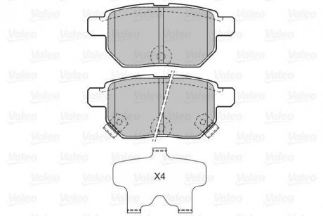 Гальмівні колодки, дискове гальмо (набір) Valeo 598933 (фото 1)