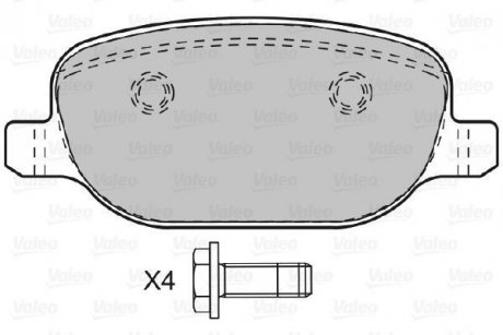 Тормозные колодки, дисковый тормоз (набор) Valeo 601029