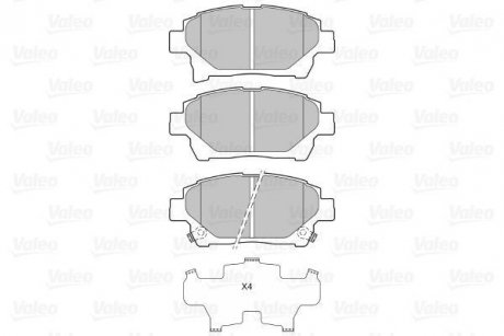 Гальмівні колодки, дискове гальмо (набір) Valeo 601060