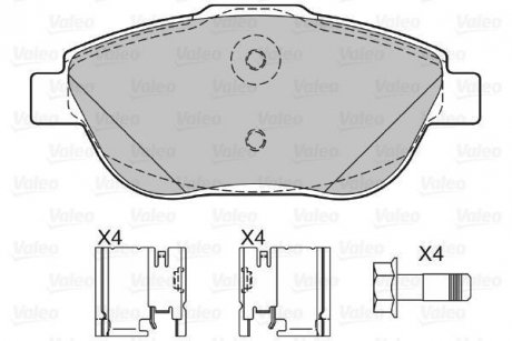 Комплект тормозных колодок, дисковый механизм Valeo 601334 (фото 1)