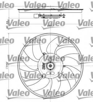 Вентилятор оxолодження двигуна Valeo 696349 (фото 1)