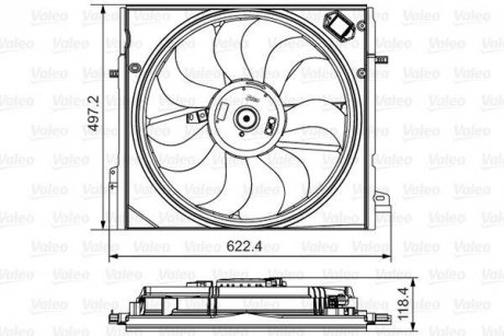 Вентилятор охолодження двигуна NISSAN/RENAULT Qashqai/X-Trail/Kadjar \'\'1,2-1,6 \'\'13>> Valeo 698582