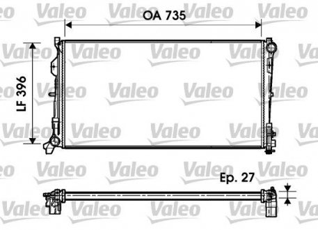 Радиатор, охлаждение двигателя Valeo 732956