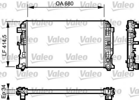 Радиатор, охлаждение двигателя Valeo 734929