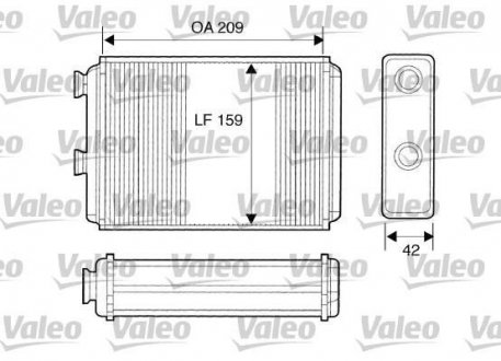 Радиатор печки FIAT/LANCIA Doblo/Idea/Punto/Musa/Ypsilon "1,2-1,9 "03>> Valeo 812280 (фото 1)