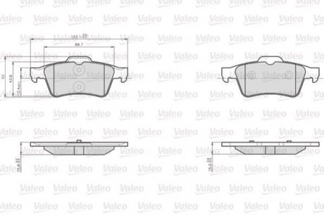 Колодки тормозные FORD T. C-MAX/FOCUS/TRANSIT 03- Valeo 872482