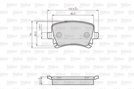 Колодки тормозные VW T. CADDY 1,2-2,0 04- Valeo 872914