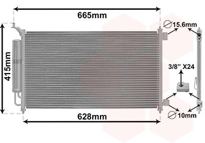 Конденсатор кондиционера NISSAN JUKE/ MICRA/ TIIDA Van Wezel 13015251 (фото 1)