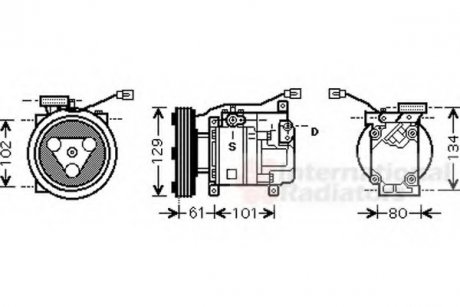 Компресор кондиціонера Van Wezel 2700K207