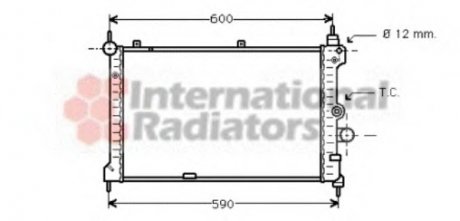 Радіатор охолодження двигуна KADETT E15TD/ASTRA F 17TD Van Wezel 37002127