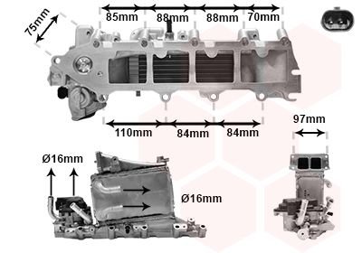 Радиатор интеркулера Skoda Octavia III/VW Golf VII/Passat 1.6-2.0TDI 12- Van Wezel 58004376