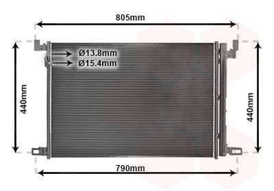 Радиатор кондиционера AUDI A 6 / S 6 (C8) (18-) 40 TDI/ Q7 15+ Van Wezel 58015705