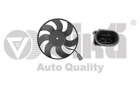 Вентилятор радіатора 150W (малий) Skoda Fabia (06-14),Octavia (04-13)/VW Golf (97-05,07-14)/Seat Ibiza (02-09) Vika 99590332401 (фото 1)