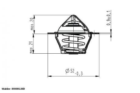 Термостат системи охолодження WAHLER 41080888D (фото 1)