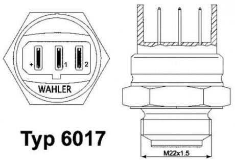 Датчик вмикання вентилятора WAHLER 601795D