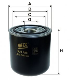 Осушитель воздуха, пневматическая система WIX FILTERS 93118E