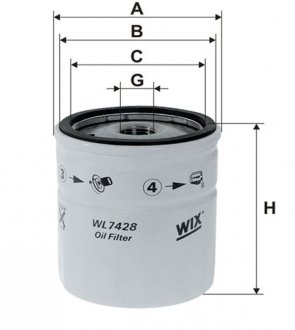 Масляный фильтр WIX FILTERS WL7428