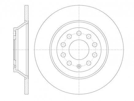 Тормозной диск задний. A6 (04-11) WOKING D6969.00