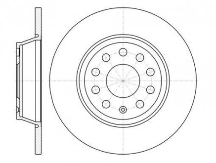Тормозной диск зад. A3/Golf/Jetta/Octavia/Passat/Q3/Superb/Tiguan 03- WOKING D6973.00