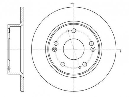 Тормозной диск зад. Honda Accord 04-08 (260x10) WOKING D6984.00