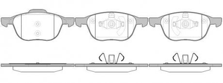 Гальмівні колодки перед.FORD C-MAX/FOCUS/MAZDA 3/5/VOLVO V40/S40/C70/C30 1.0-2.5 03-19 WOKING P11823.00 (фото 1)