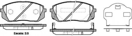 Гальмівні колодки перед. Kia Carens 07-/Sportage 04- (mando) WOKING P12023.02