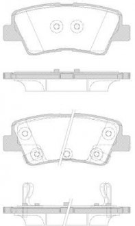 Гальмівні колодки зад. Hyundai i30/i40 11-/Kia Rio 1.4-3.8 12- (akebono) WOKING P12623.42 (фото 1)